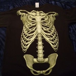 Mens glow in the dark skeleton shirt